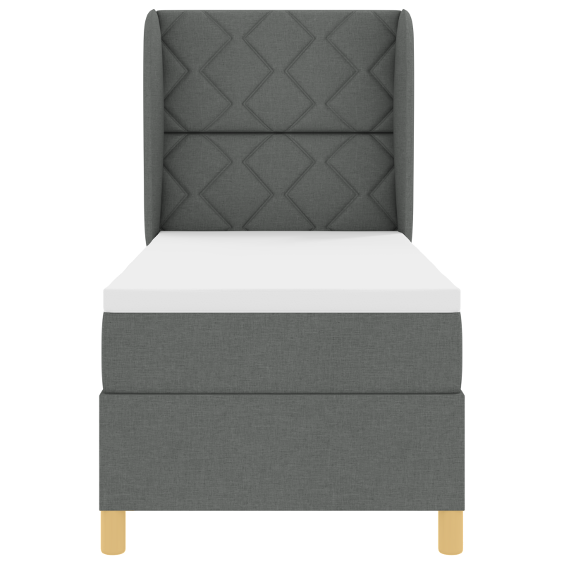 Boxspringbett mit Matratze Dunkelgrau 80x200 cm Stoff