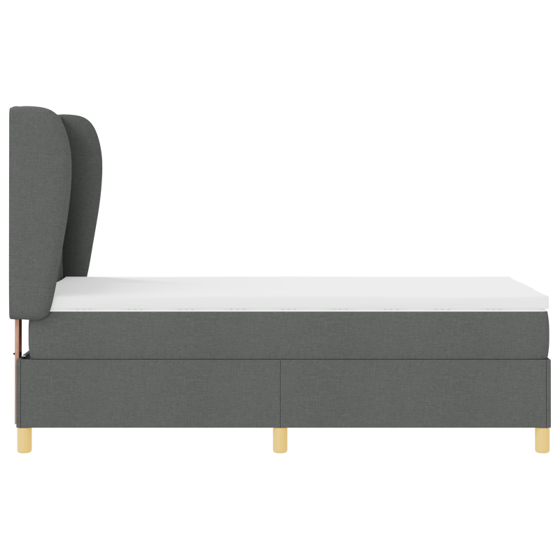 Boxspringbett mit Matratze Dunkelgrau 90x200 cm Stoff