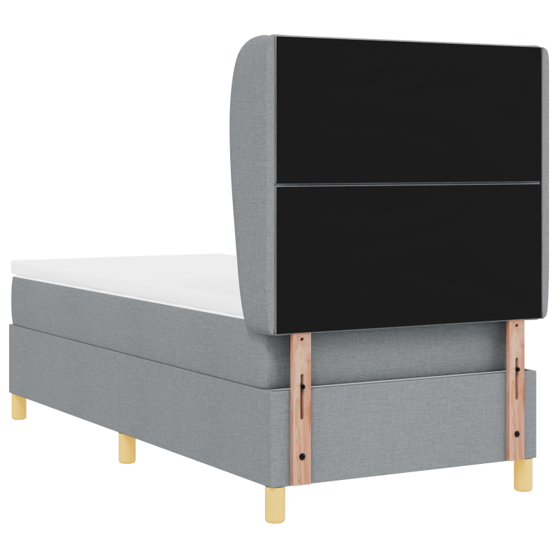 Boxspringbett mit Matratze Hellgrau 100x200 cm Stoff