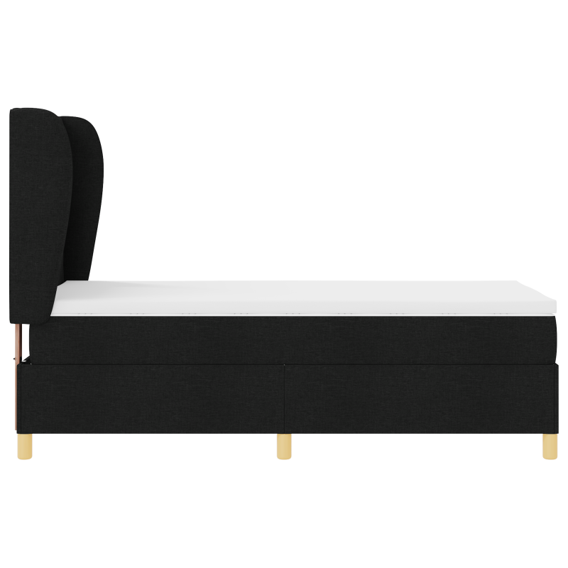 Boxspringbett mit Matratze Schwarz 100x200 cm Stoff