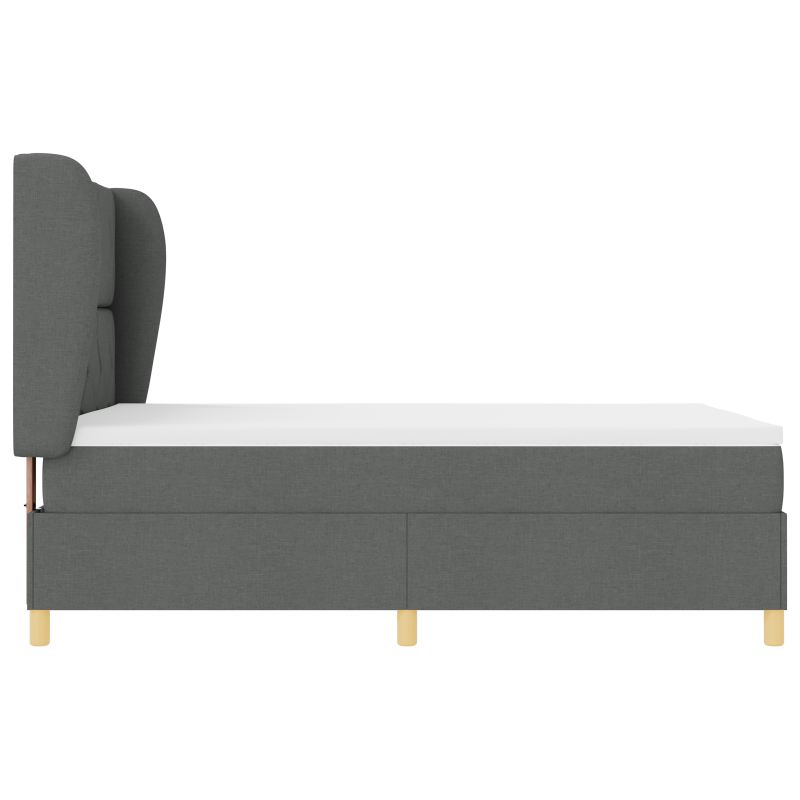 Boxspringbett mit Matratze Dunkelgrau 140x200 cm Stoff