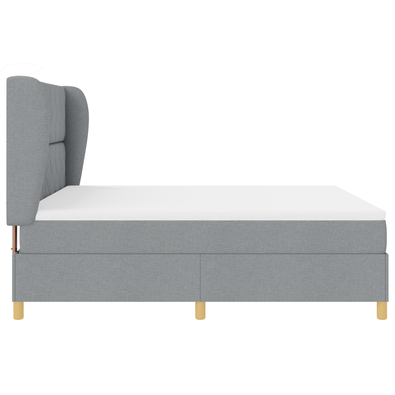 Boxspringbett mit Matratze Hellgrau 180x200 cm Stoff