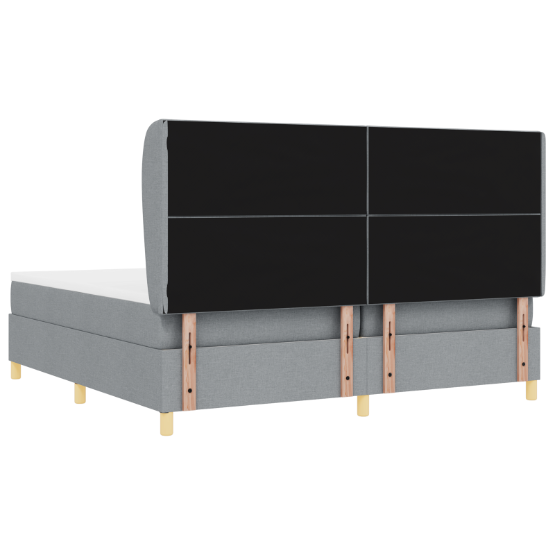 Boxspringbett mit Matratze Hellgrau 200x200 cm Stoff