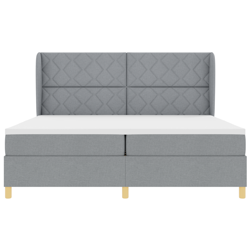 Boxspringbett mit Matratze Hellgrau 200x200 cm Stoff