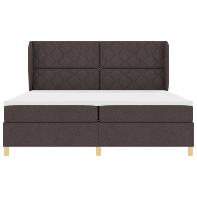Boxspringbett mit Matratze Dunkelbraun 200x200 cm Stoff