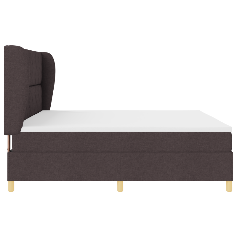 Boxspringbett mit Matratze Dunkelbraun 200x200 cm Stoff