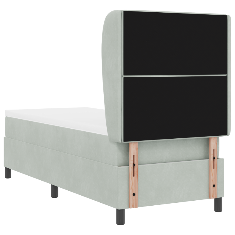 Boxspringbett mit Matratze Hellgrau 80x200 cm Samt