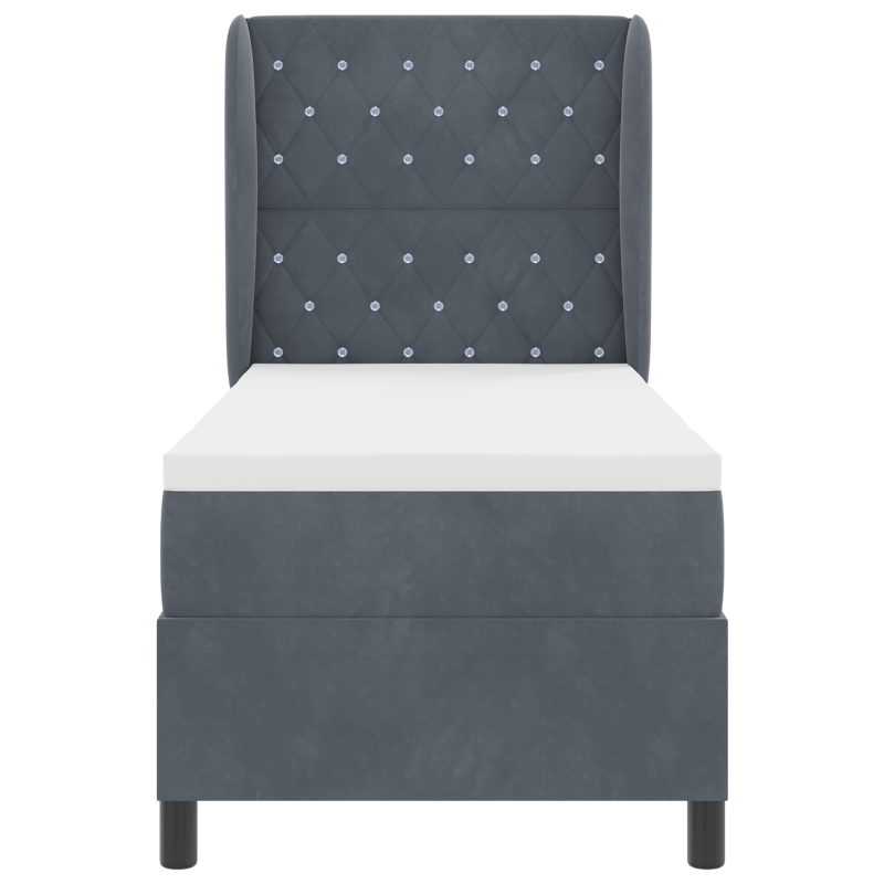 Boxspringbett mit Matratze Dunkelgrau 80x200 cm Samt