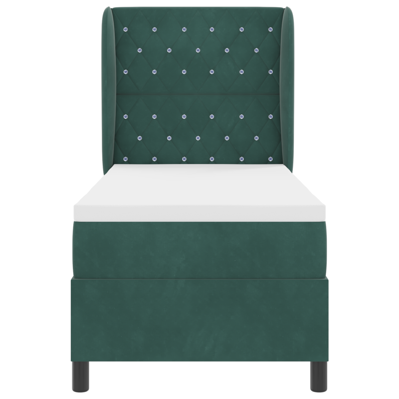 Boxspringbett mit Matratze Dunkelgrün 80x200 cm Samt