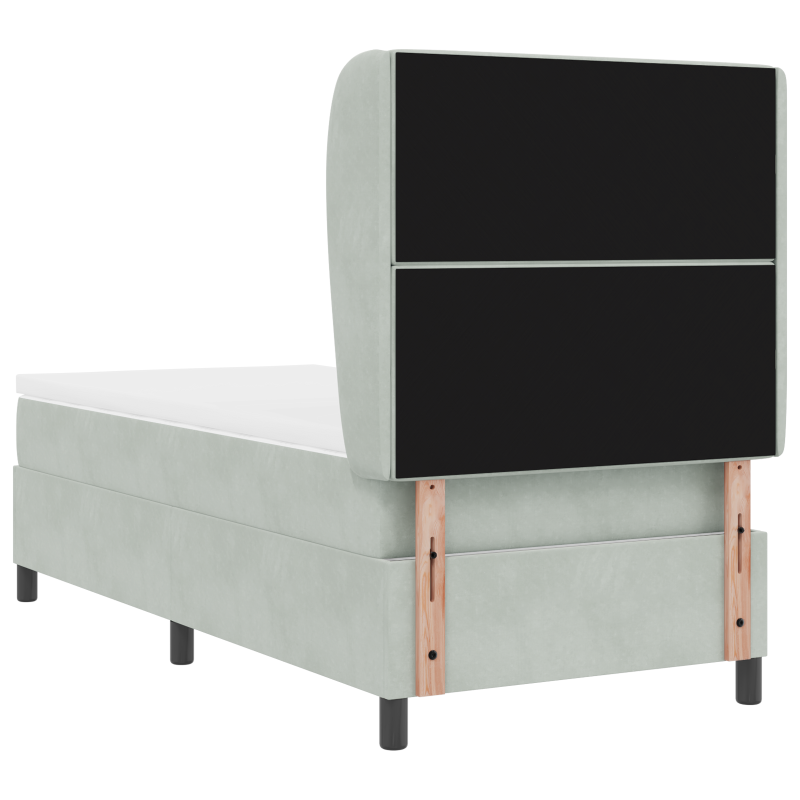 Boxspringbett mit Matratze Hellgrau 90x190 cm Samt