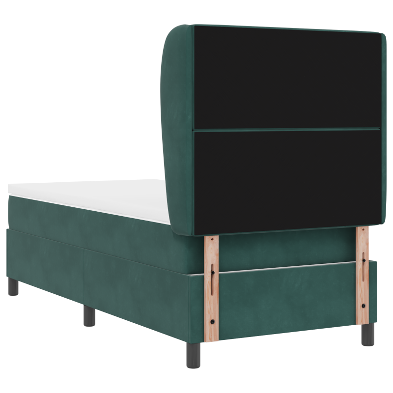 Boxspringbett mit Matratze Dunkelgrün 90x190 cm Samt