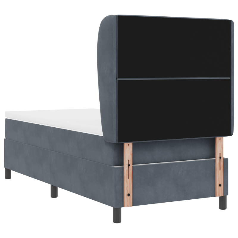 Boxspringbett mit Matratze Dunkelgrau 90x200 cm Samt