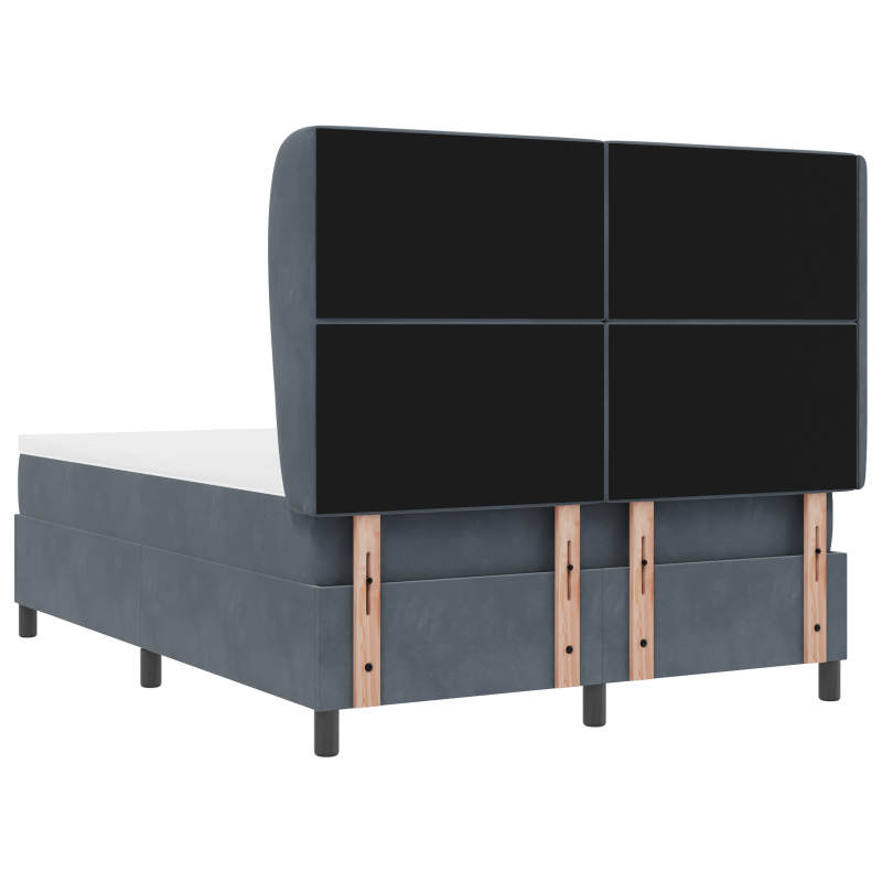 Boxspringbett mit Matratze Dunkelgrau 140x190 cm Samt