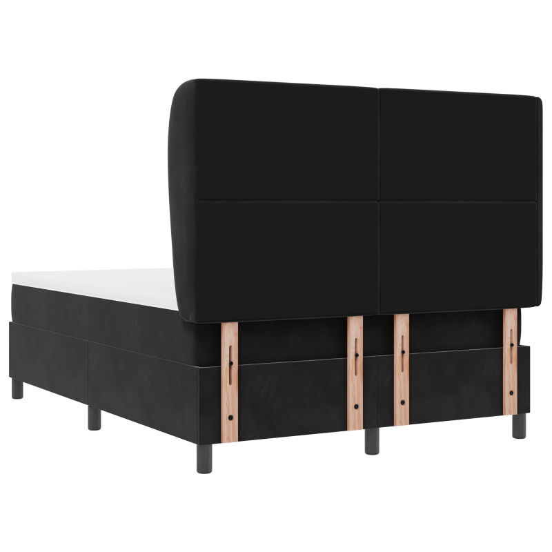 Boxspringbett mit Matratze Schwarz 160x200 cm Samt