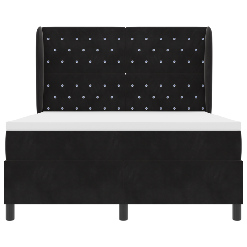 Boxspringbett mit Matratze Schwarz 160x200 cm Samt