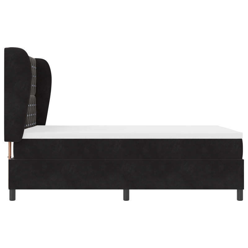 Boxspringbett mit Matratze Schwarz 160x200 cm Samt