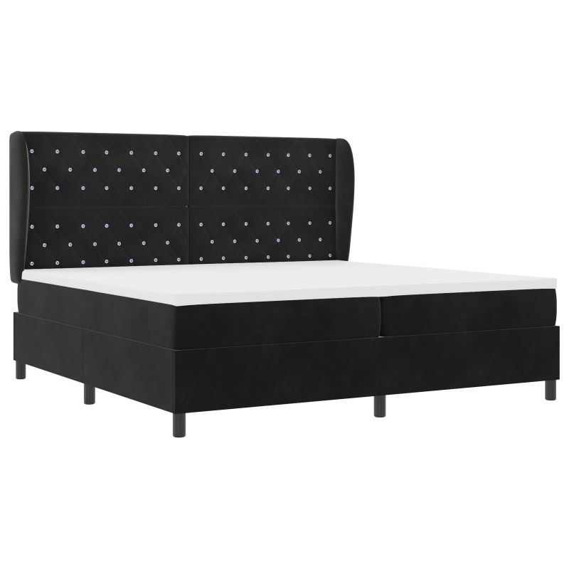 Boxspringbett mit Matratze Schwarz 200x200 cm Samt