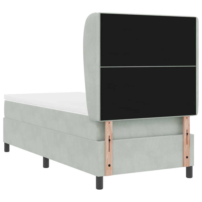 Boxspringbett mit Matratze Hellgrau 80x200 cm Samt