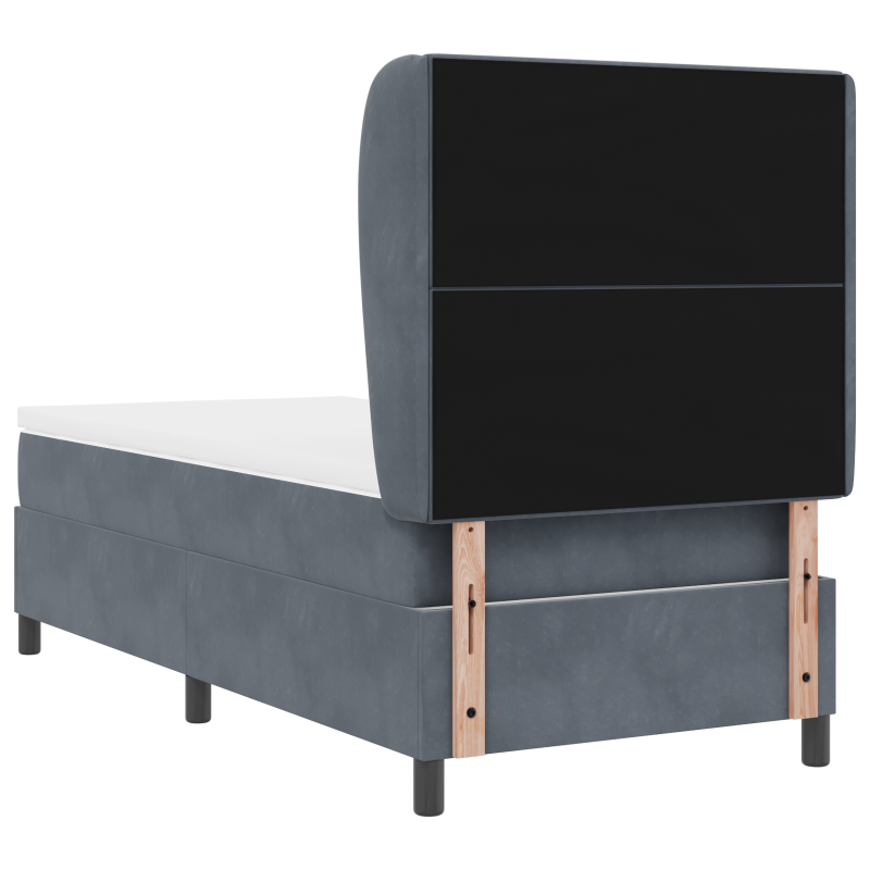 Boxspringbett mit Matratze Dunkelgrau 80x200 cm Samt