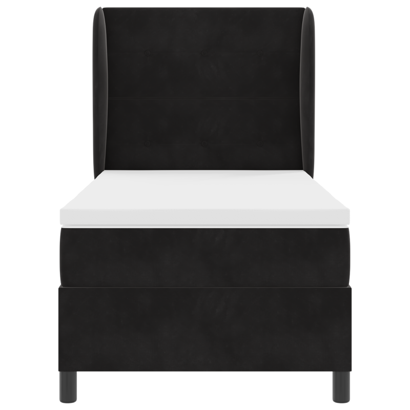 Boxspringbett mit Matratze Schwarz 80x200 cm Samt