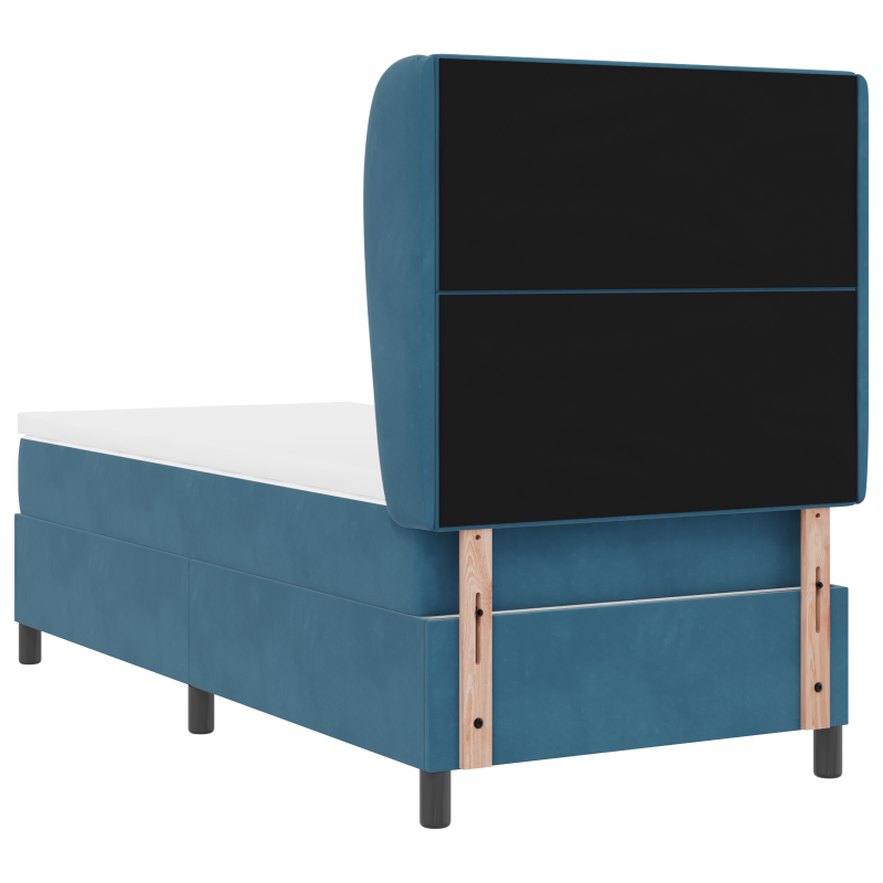Boxspringbett mit Matratze in Dunkelblau, 90x200 cm, Samt