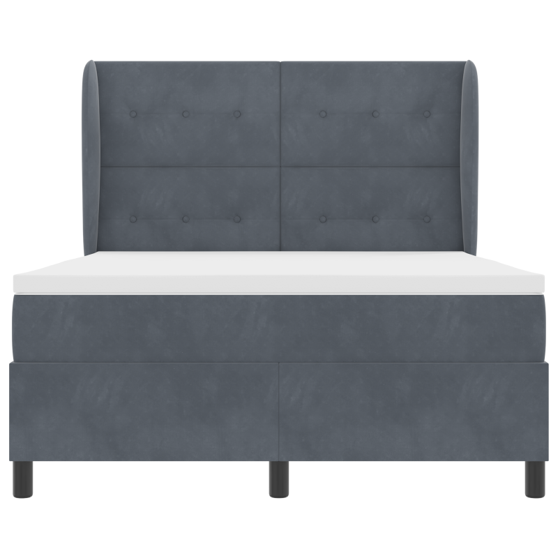Boxspringbett mit Matratze Dunkelgrau 160x200 cm Samt