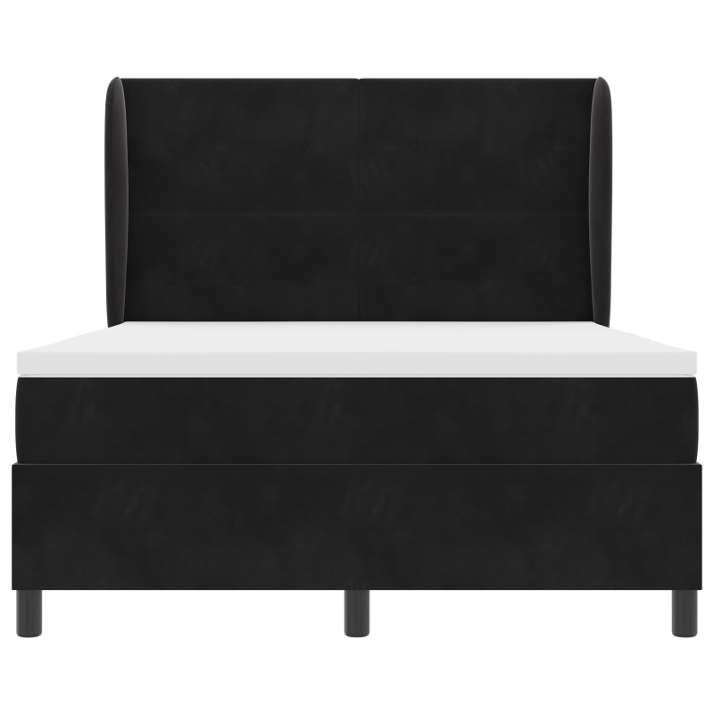 Boxspringbett mit Matratze Schwarz 160x200 cm Samt