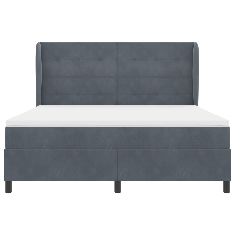 Boxspringbett mit Matratze Dunkelgrau 180x200 cm Samt