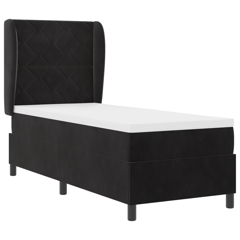 Boxspringbett mit Matratze Schwarz 80x200 cm Samt