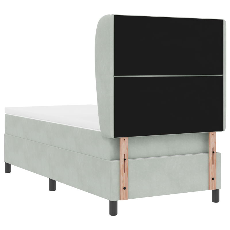 Boxspringbett mit Matratze Hellgrau 90x190 cm Samt