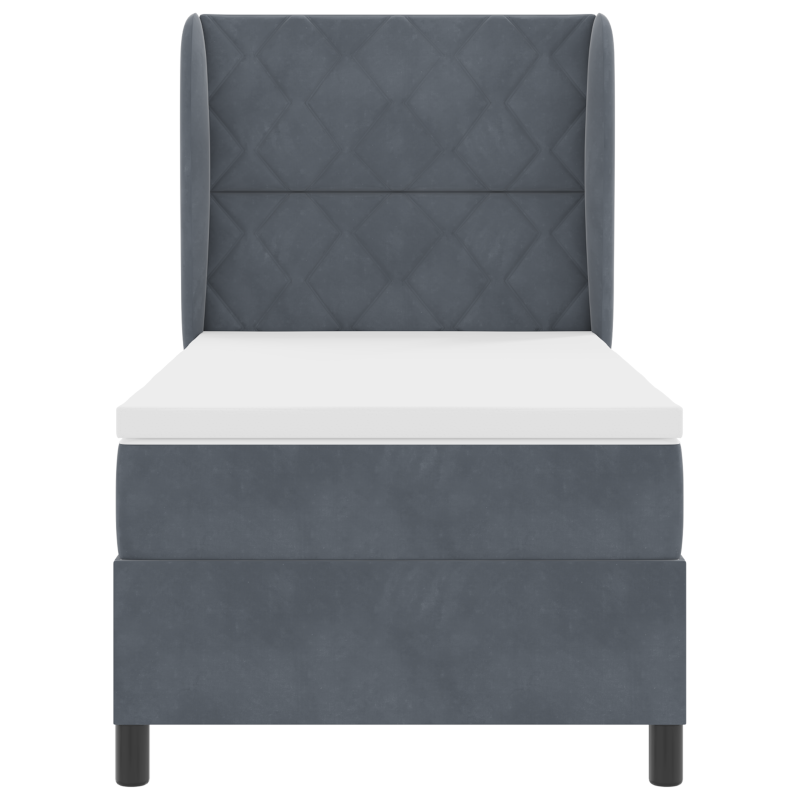 Boxspringbett mit Matratze Dunkelgrau 100x200 cm Samt