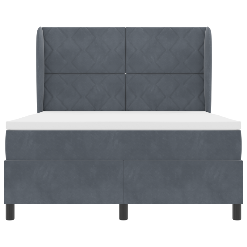 Boxspringbett mit Matratze Dunkelgrau 140x190 cm Samt