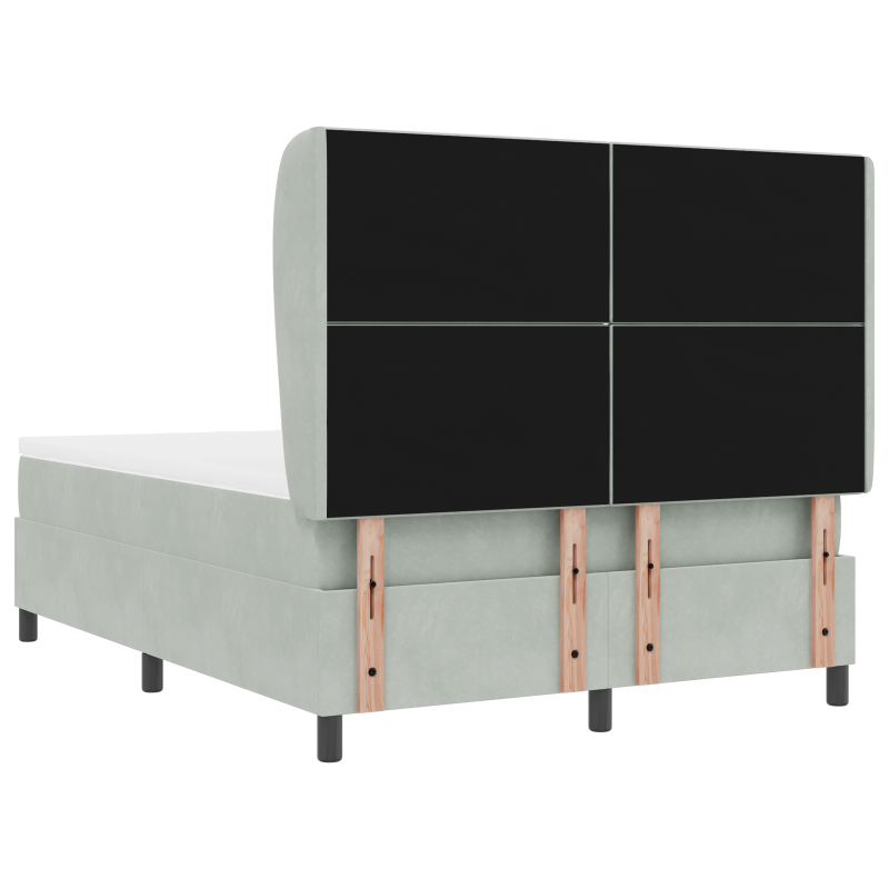 Boxspringbett mit Matratze Hellgrau 140x200 cm Velvet