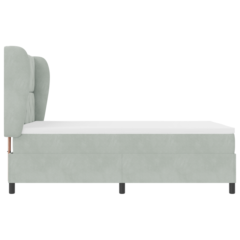 Boxspringbett mit Matratze Hellgrau 140x200 cm Velvet