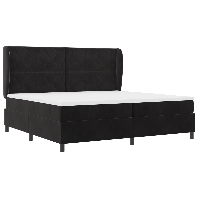 Boxspringbett mit Matratze Schwarz 200x200 cm Velvet