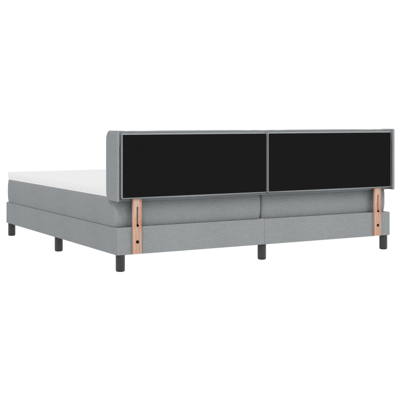 Boxspringbett mit Matratze Hellgrau 200x200 cm Stoff