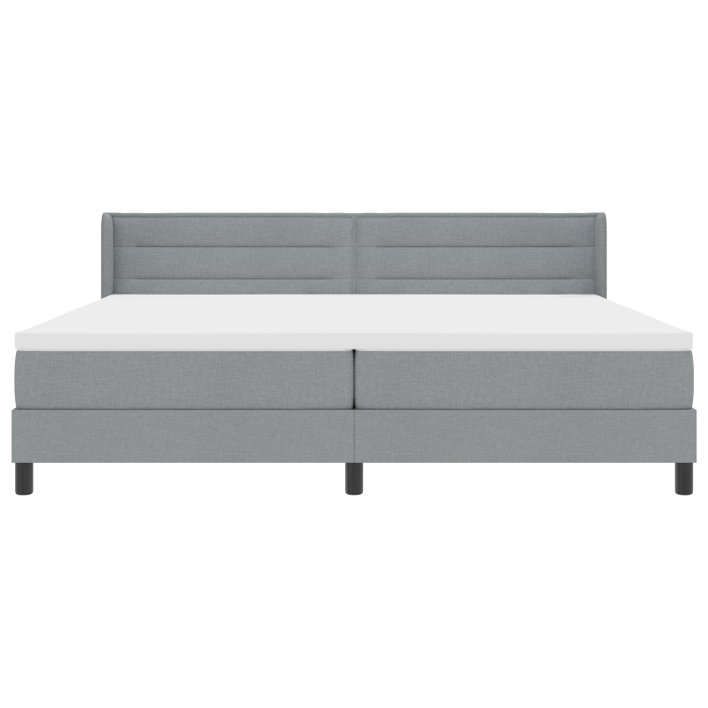 Boxspringbett mit Matratze Hellgrau 200x200 cm Stoff