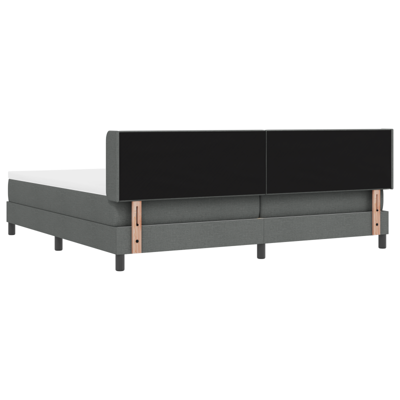 Dunkelgraues Boxspringbett mit Matratze 200x200 cm Stoff