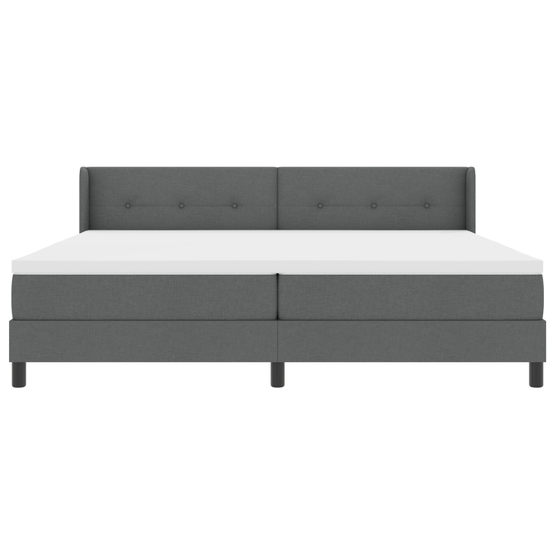 Dunkelgraues Boxspringbett mit Matratze 200x200 cm Stoff
