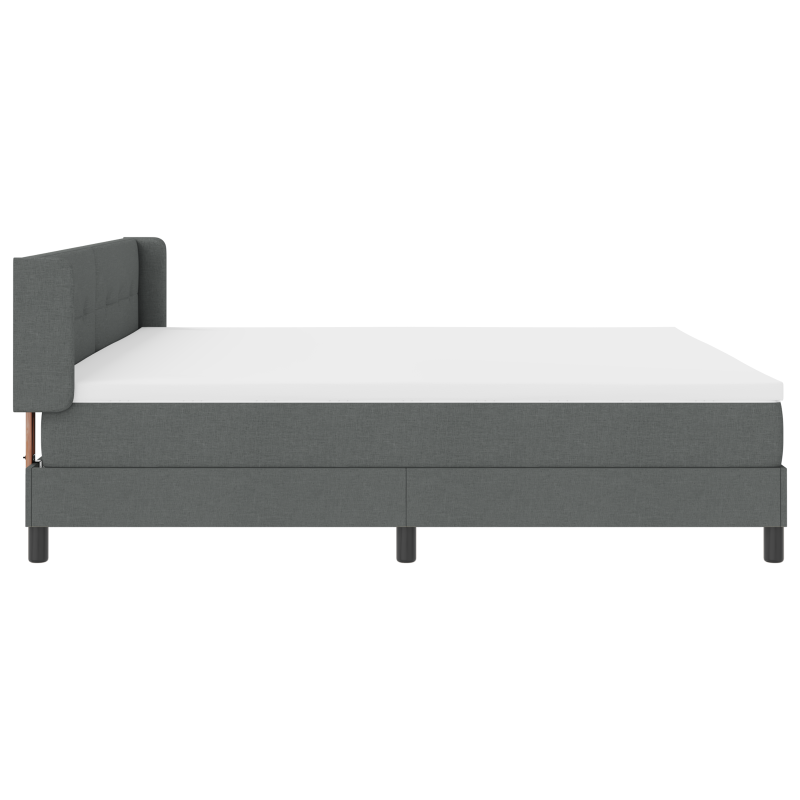 Dunkelgraues Boxspringbett mit Matratze 200x200 cm Stoff
