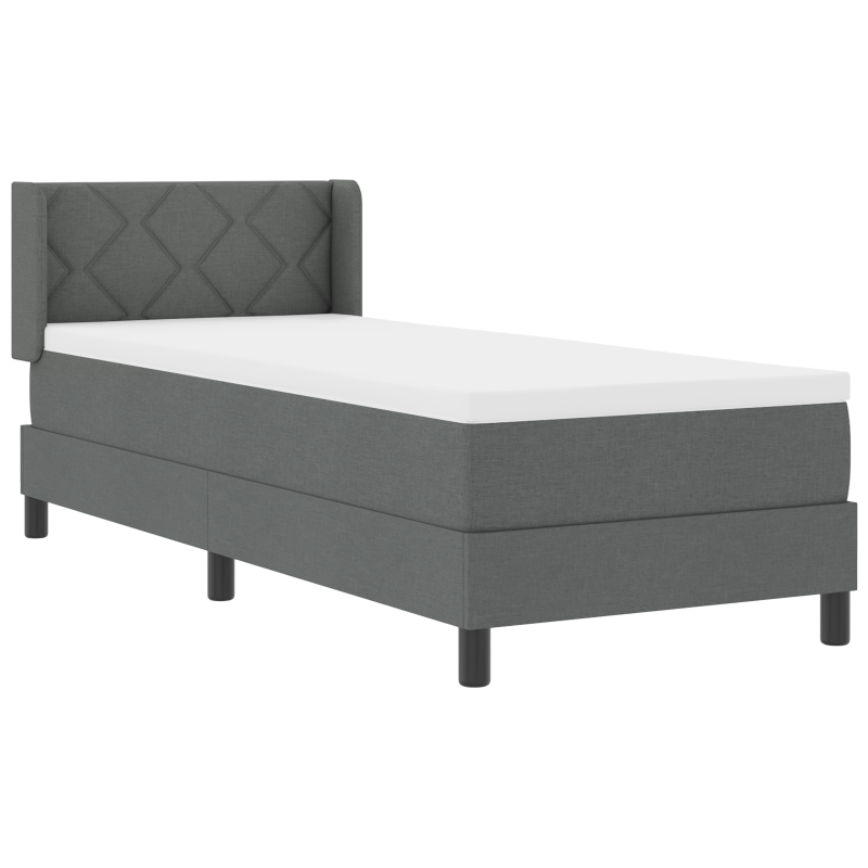 Boxspringbett mit Matratze Dunkelgrau 80x200 cm Stoff