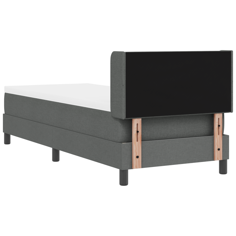 Boxspringbett mit Matratze Dunkelgrau 80x200 cm Stoff