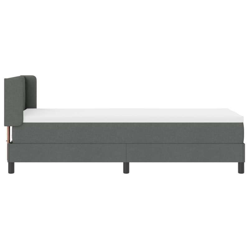 Boxspringbett mit Matratze Dunkelgrau 80x200 cm Stoff