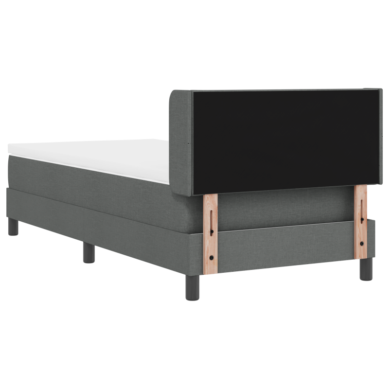 Boxspringbett mit Matratze Dunkelgrau 90x200 cm Stoff