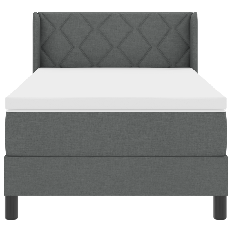 Boxspringbett mit Matratze Dunkelgrau 100x200 cm Stoff