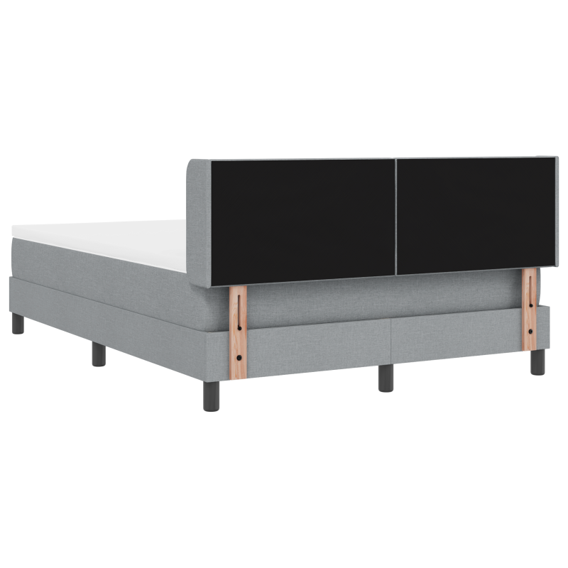 Boxspringbett mit Matratze Hellgrau 140x190 cm Stoff
