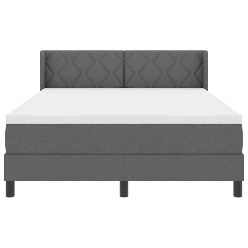 Boxspringbett mit Matratze Dunkelgrau 140x190 cm Stoff