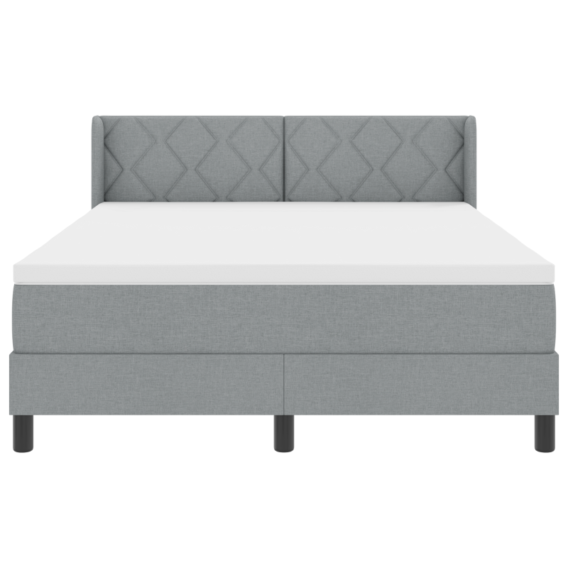 Boxspringbett mit Matratze Hellgrau 140x200 cm Stoff