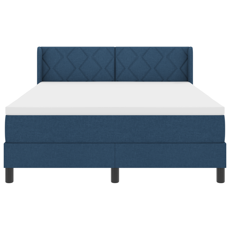 Boxspringbett mit Matratze Blau 140x200 cm Stoff