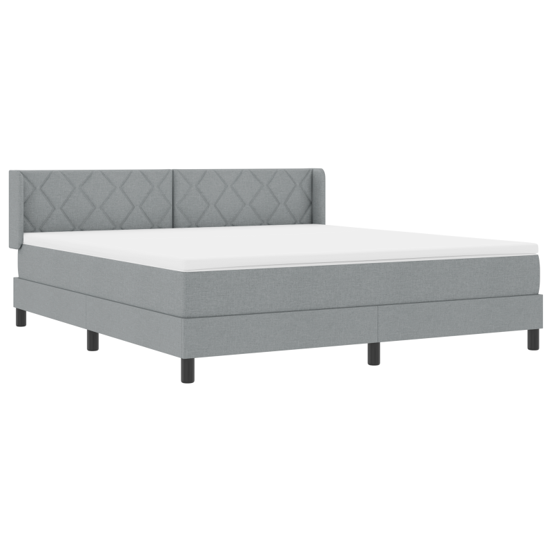 Boxspringbett mit Matratze Hellgrau 180x200 cm Stoff